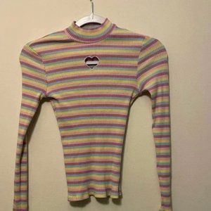 heart cut-out crop top